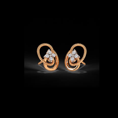 Meraki Swirl Diamond Stud Earrings