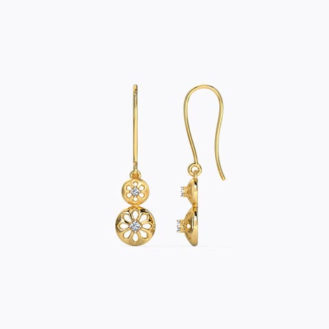 Preesha Floral Diamond Drop Earrings