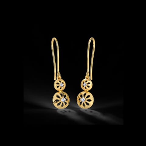 Preesha Floral Diamond Drop Earrings