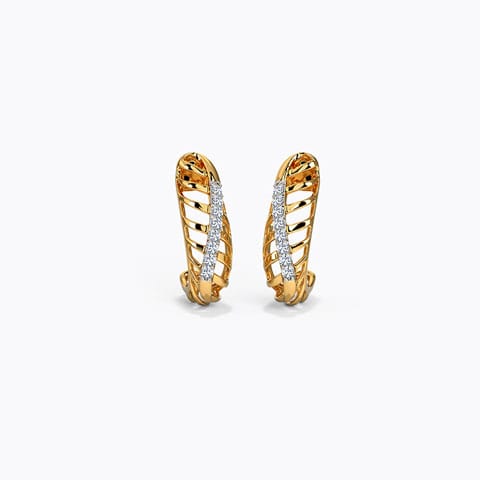 Aahana Linear Diamond Hoop Earrings Aahana Linear Diamond Hoop Earrings