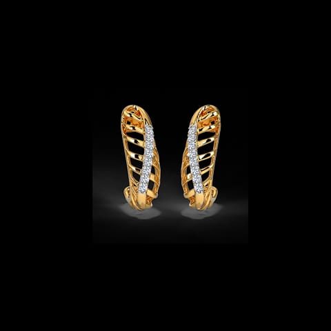 Aahana Linear Diamond Hoop Earrings Aahana Linear Diamond Hoop Earrings