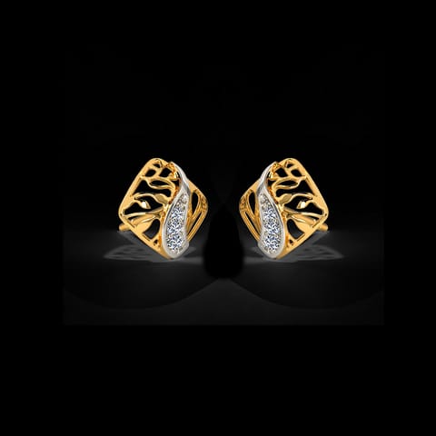 Leafy Cuboid Diamond Stud Earrings Leafy Cuboid Diamond Stud Earrings