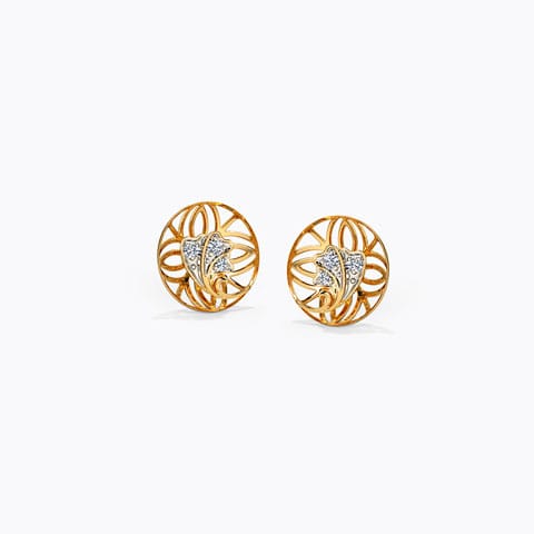 Swirly Floral Diamond Stud Earrings Swirly Floral Diamond Stud Earrings