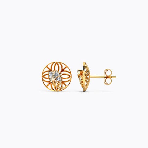 Swirly Floral Diamond Stud Earrings Swirly Floral Diamond Stud Earrings