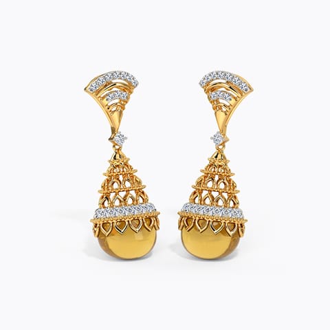 Floral Boho Gemstone Drop Earrings