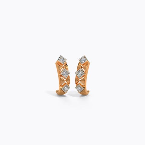 Merry Geometric Diamond Hoop Earrings Merry Geometric Diamond Hoop Earrings