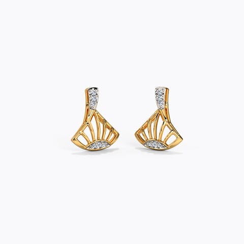 Beaming Trigonal Diamond Stud Earrings Beaming Trigonal Diamond Stud Earrings
