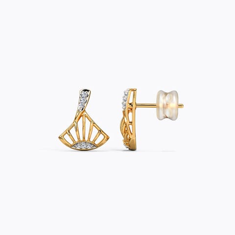 Beaming Trigonal Diamond Stud Earrings Beaming Trigonal Diamond Stud Earrings