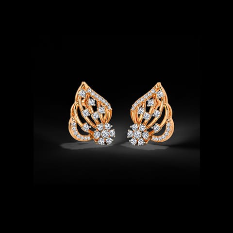 Flowery Feather Gemstone Stud Earrings Flowery Feather Gemstone Stud Earrings
