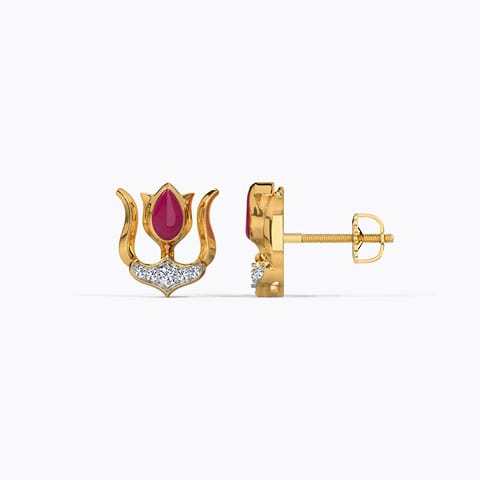 Trishoola Dharini Diamond Stud Earrings  Trishoola Dharini Diamond Stud Earrings