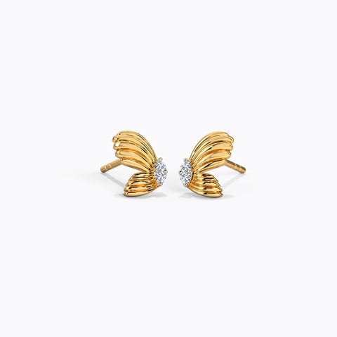 Glittery Fly Diamond Stud Earrings