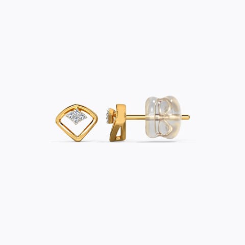 Shimmery Trigonal Diamond Stud Earrings Shimmery Trigonal Diamond Stud Earrings