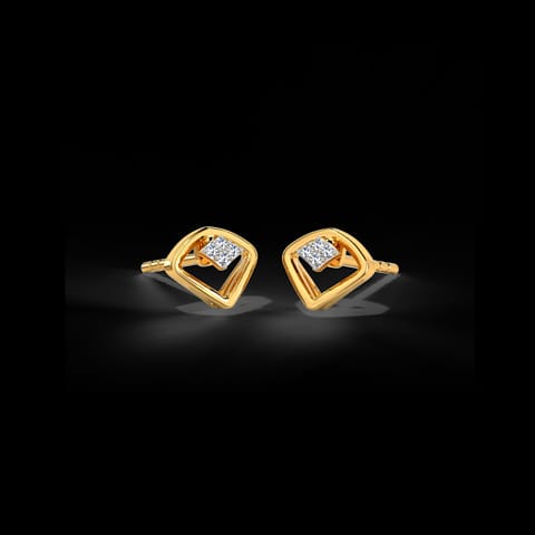 Shimmery Trigonal Diamond Stud Earrings Shimmery Trigonal Diamond Stud Earrings