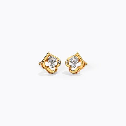 Golden Bud Diamond Stud Earrings Golden Bud Diamond Stud Earrings