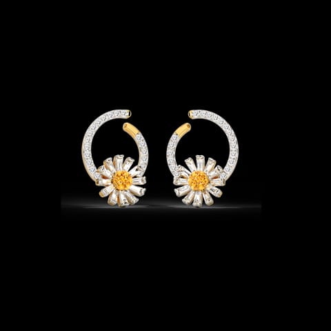 Cheerful Daisy Gemstone Hoop Earrings Cheerful Daisy Gemstone Hoop Earrings