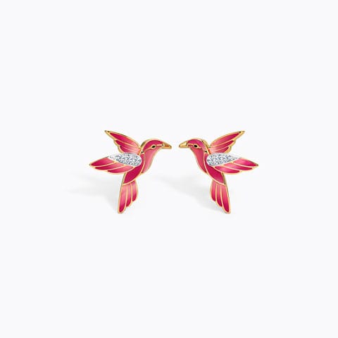 Enchanting Bird Diamond Stud Earrings Enchanting Bird Diamond Stud Earrings