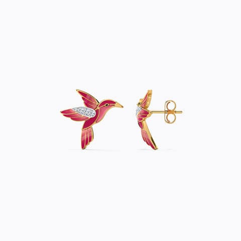 Enchanting Bird Diamond Stud Earrings Enchanting Bird Diamond Stud Earrings