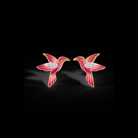 Enchanting Bird Diamond Stud Earrings Enchanting Bird Diamond Stud Earrings