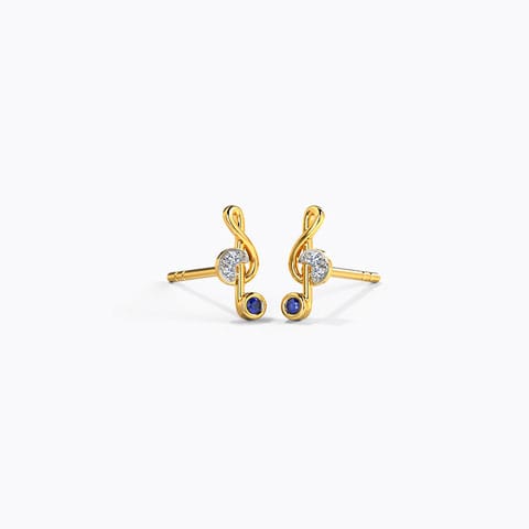 Symphony Notes Diamond Stud Earrings