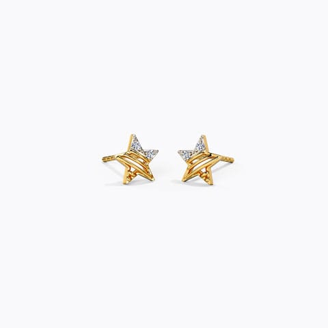 Star Mesh Diamond Stud Earrings