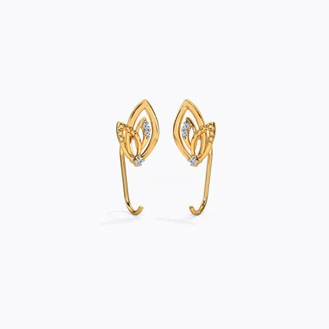 Dual Leaflet Diamond Stud Earrings Dual Leaflet Diamond Stud Earrings