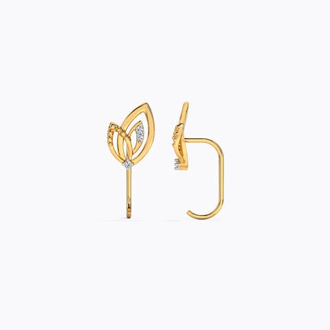 Dual Leaflet Diamond Stud Earrings Dual Leaflet Diamond Stud Earrings