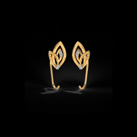 Dual Leaflet Diamond Stud Earrings Dual Leaflet Diamond Stud Earrings