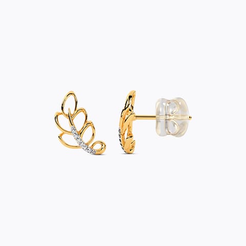 Fern Foliage Diamond Stud Earrings Fern Foliage Diamond Stud Earrings