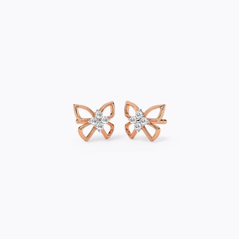 Glimmer Wings Diamond Stud Earrings
