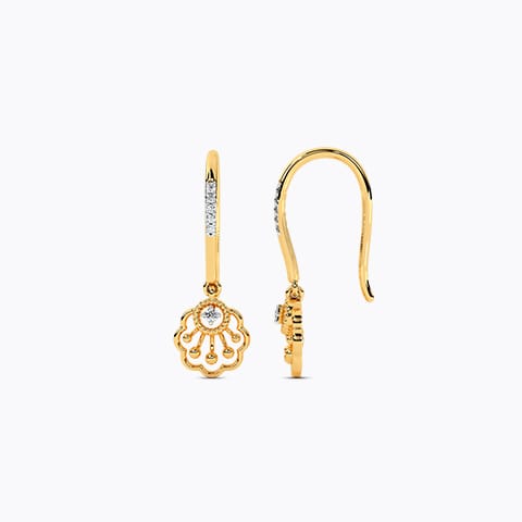 Gleaming Scallop Diamond Drop Earrings Gleaming Scallop Diamond Drop Earrings