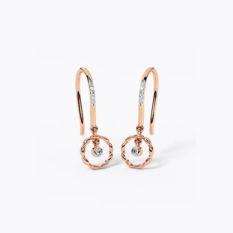 Zen Circles Diamond Drop Earrings