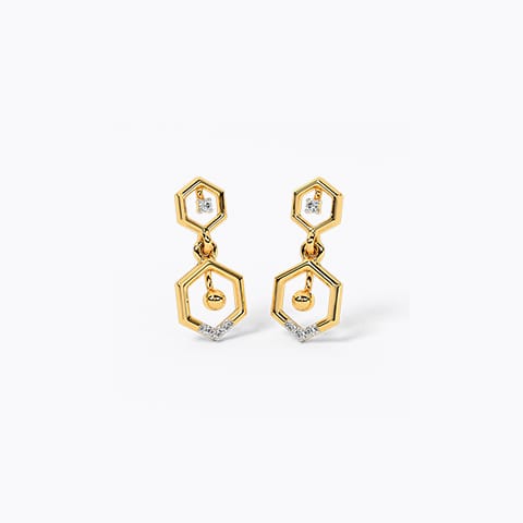 Hexa Sway Diamond Drop Earrings