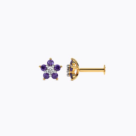 Midnight Iris Gemstone Stud Earrings Midnight Iris Gemstone Stud Earrings