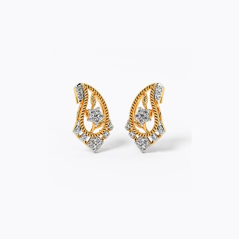 Embroidered Trellis Diamond Stud Earrings Embroidered Trellis Diamond Stud Earrings