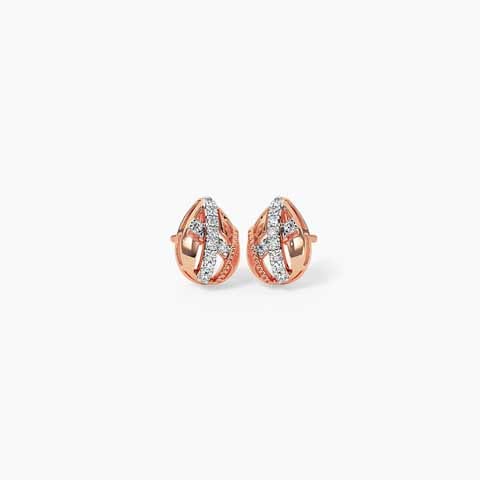 Starlit Petals Diamond Stud Earrings