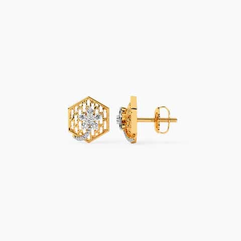 Hexa Delight Diamond Stud Earrings Hexa Delight Diamond Stud Earrings
