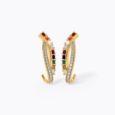 Navratna Elegance Stud Earrings