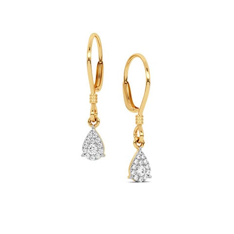 Pear Dangle Hoops Diamond Earrings Pear Dangle Hoops Diamond Earrings