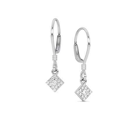 Square Dangle Hoops Diamond Earrings Square Dangle Hoops Diamond Earrings