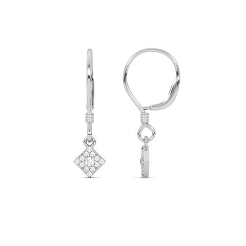 Square Dangle Hoops Diamond Earrings Square Dangle Hoops Diamond Earrings