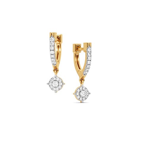 Halo Dangle Hoops Diamond Earrings Halo Dangle Hoops Diamond Earrings