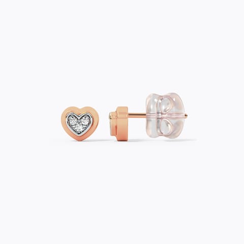 Rosy Heart Diamond Stud Earrings Rosy Heart Diamond Stud Earrings