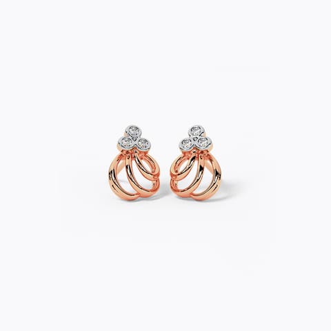 Delicate Posy Diamond  Stud Earrings