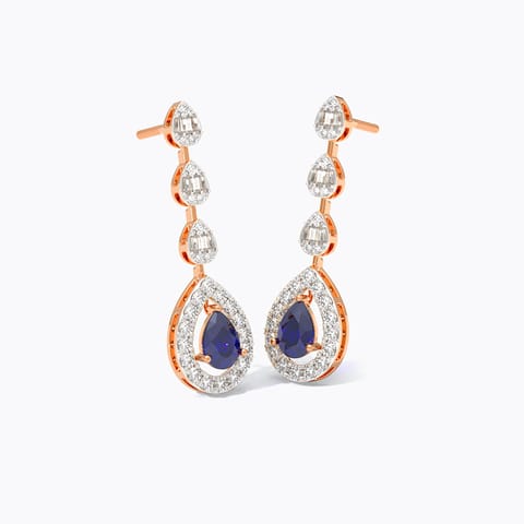 Majestic Halo Gemstone Drop Earrings