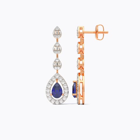 Majestic Halo Gemstone Drop Earrings