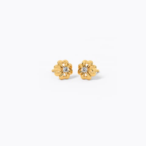 Mini Floral Diamond Stud Earrings