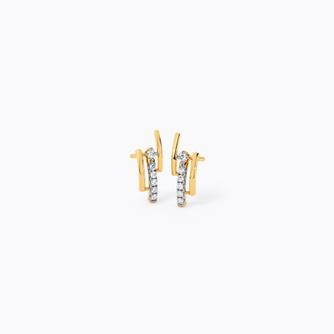 Bold Streak Diamond Stud Earrings