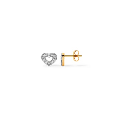 Tiny Heart Diamond Stud Earrings