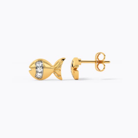 Guppy Fish Diamond Stud Earrings Guppy Fish Diamond Stud Earrings