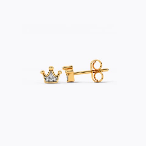Dainity Crown Diamond Stud Earrings Dainity Crown Diamond Stud Earrings